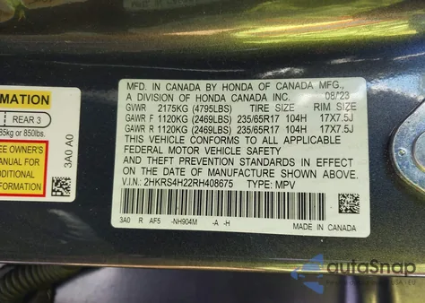 2024 Honda Cr-V Lx Awd from USA, damaged, VIN 2HKRS4H22RH408675